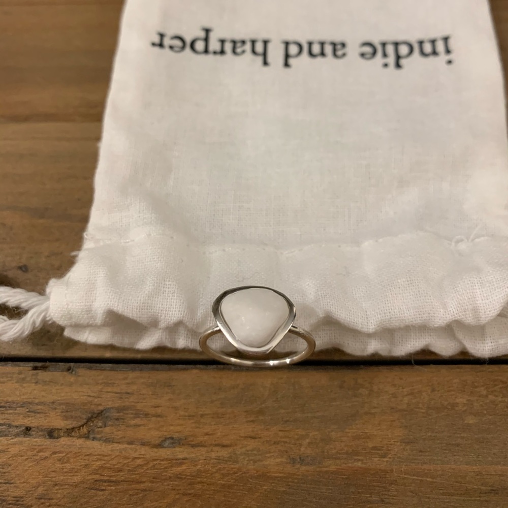 Indie & Harper - White Pebble Sterling Silver Ring